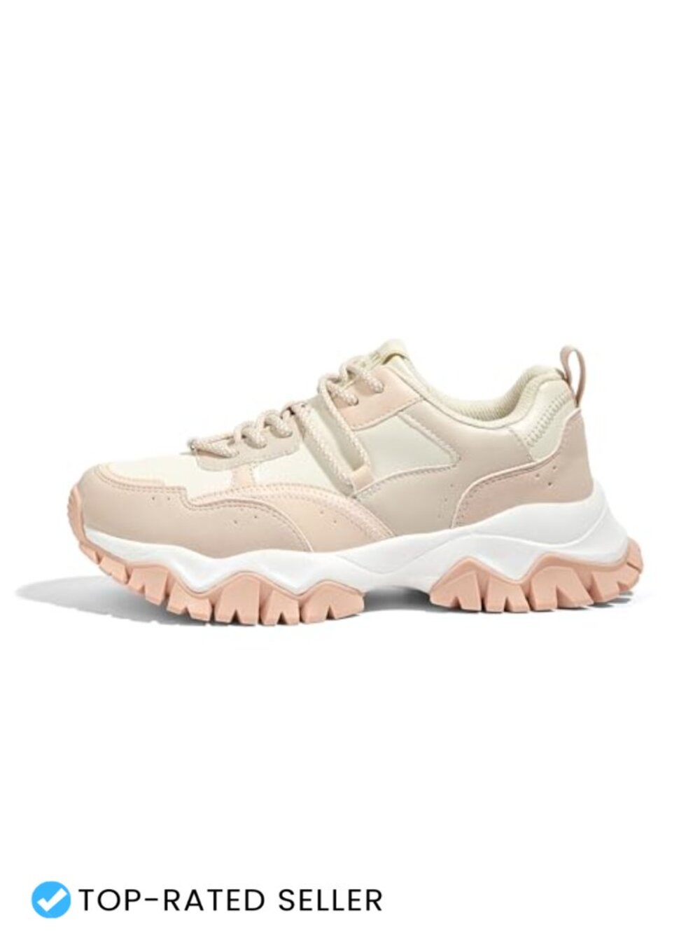 Women's Chunky Platform Sneakers Faux Leather Retro Walking Shoes